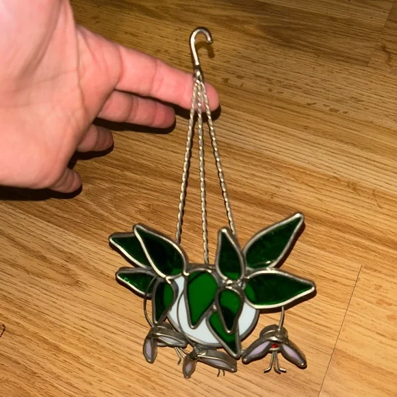 Tiffany Stained Glass Suncatcher Hanging Houseplant 6Pc Collectible Decor Bundle - Picture 5 of 8